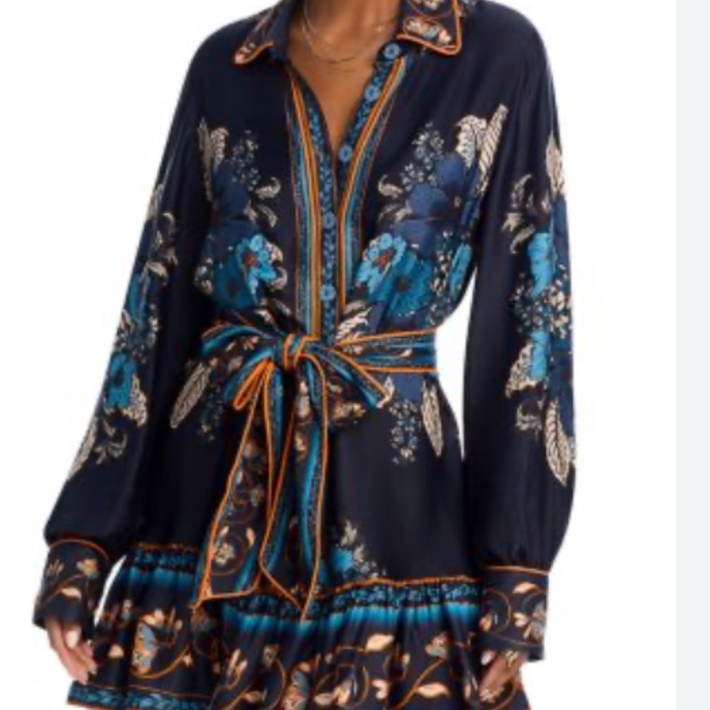 FARM Rio Blossom Tapestry Belter Mini Dress Large